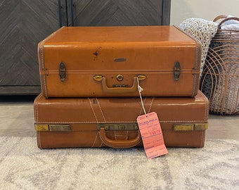 Vintage Suitcases - YOU PICK - Samsonite - Shwayder Bros - Belber Neolite - Brown - Leatherette -  Vintage Luggage - Stacked Suitcases