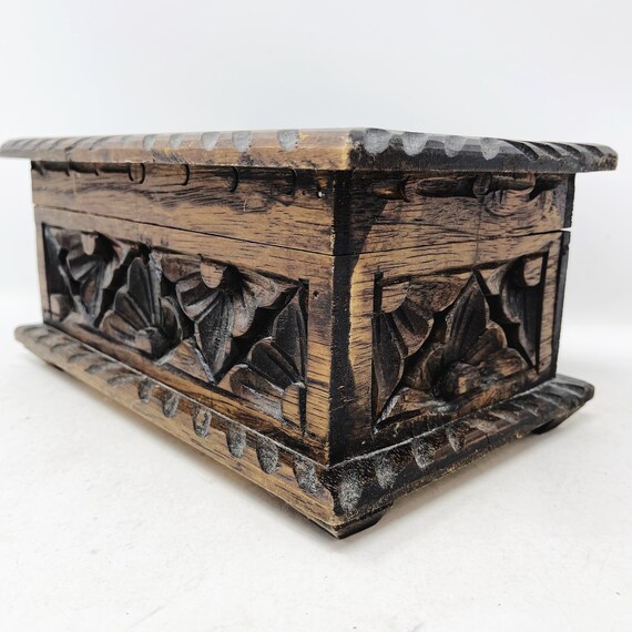 Carved Wooden Box - Trinket Box - Jewelry Box - V… - image 7