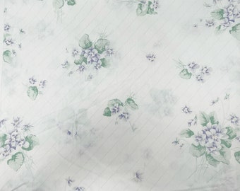 Vintage Floral Sheet - Purple Floral Sheet - FULL - FLAT Sheet - Martex - No Iron - Percale - Farmhouse Style - Fabric