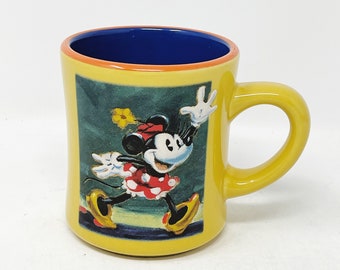 Minnie Mouse Mug - Vintage - Yellow - Hourglass Shaped - The Disney Store - Made in Thailand - Disney Mug - Tea - Coffee