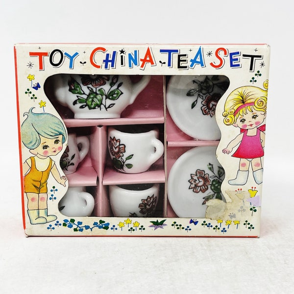 Toy China Tea Set - Made in Japan - Mini Tea Set - China - VINTAGE - Tea Set - IN BOX