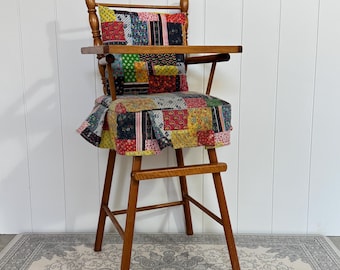 Vintage Doll High Chair | Cass Toys Wooden High Chair | Mid Century Doll Furniture | Nursery Display | Collectible Toy | Wooden Doll Chair