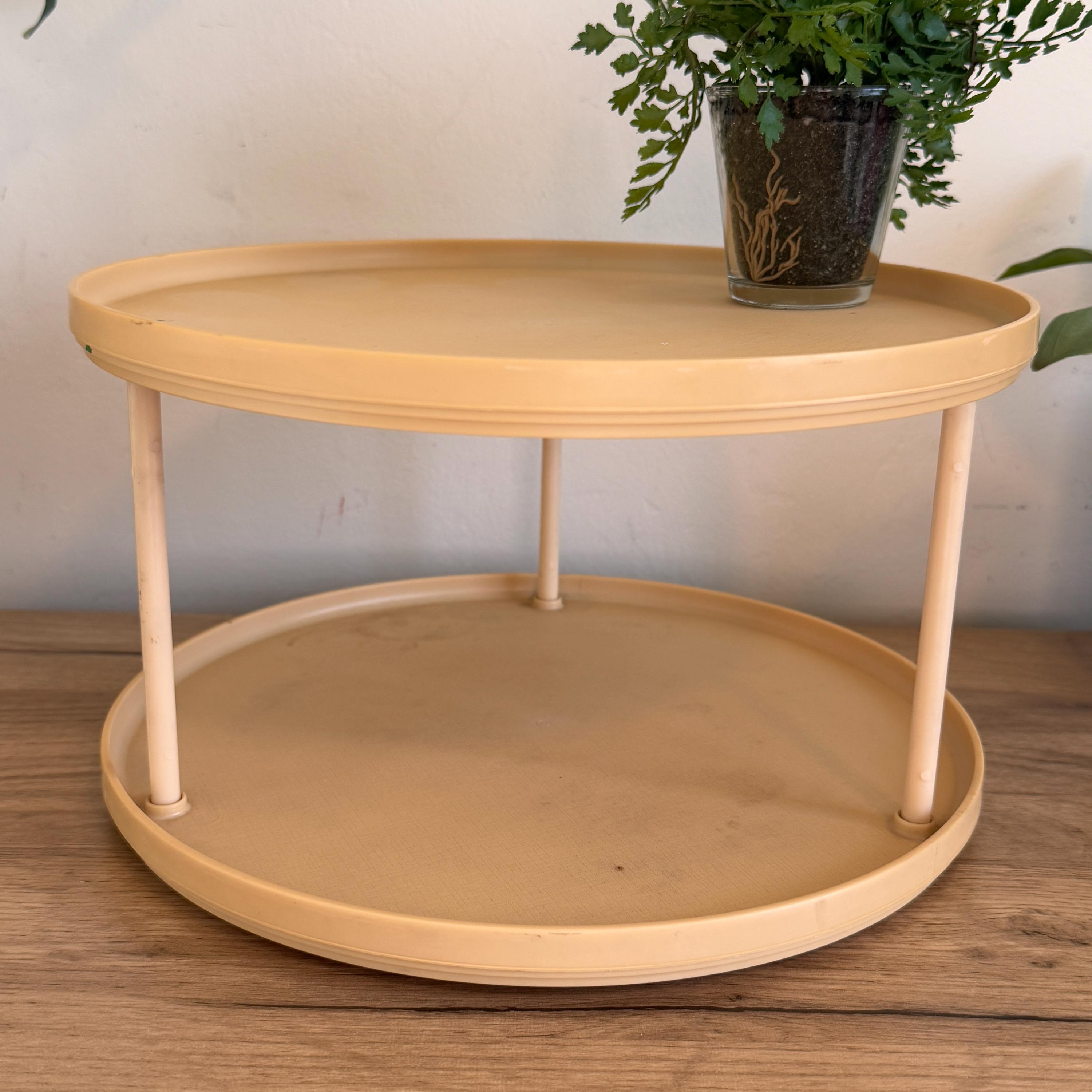 Vintage Rubbermaid Lazy Susan | Two Tier Yellow Turntable