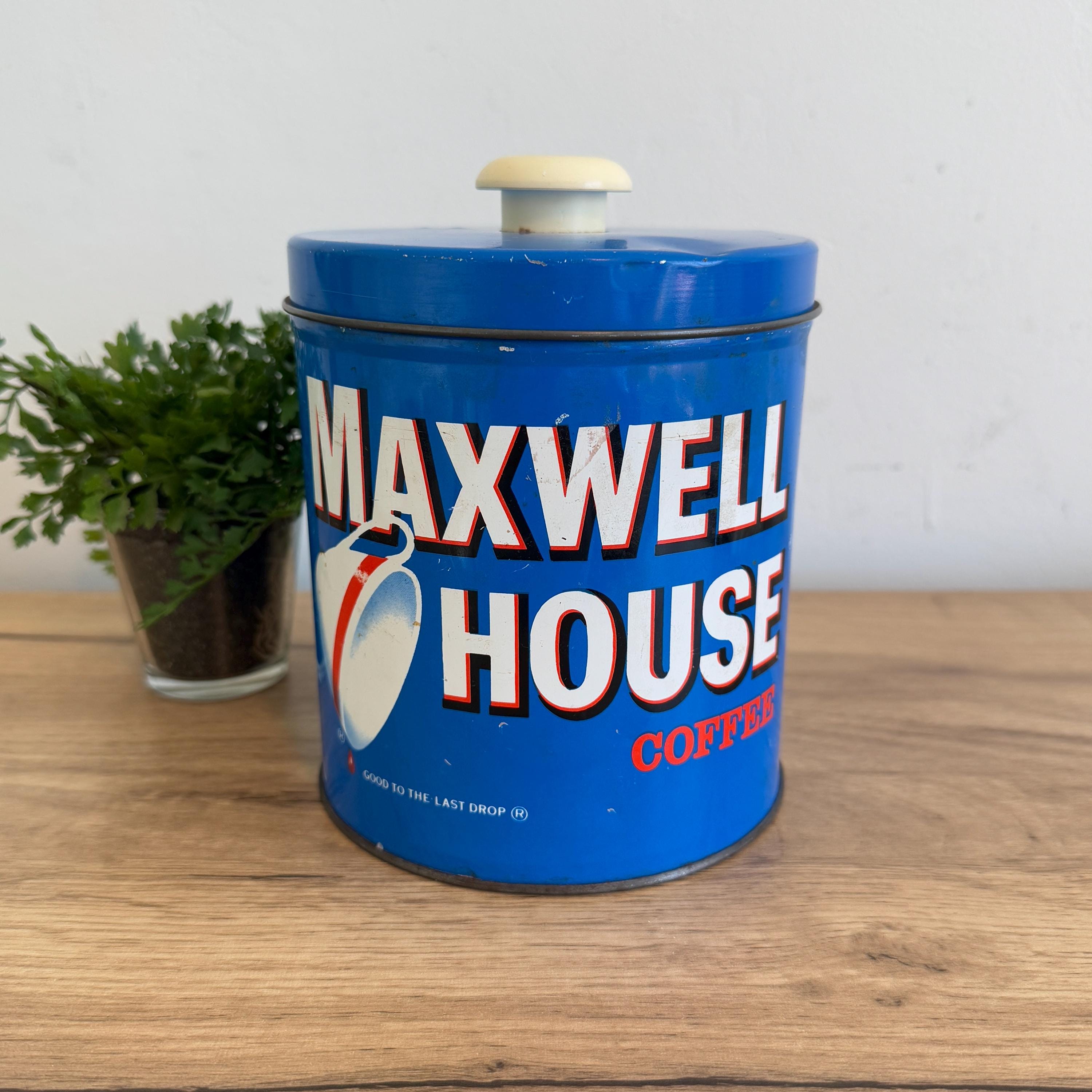 Vintage Maxwell House Coffee Tin | Maxwell House Blue Canister