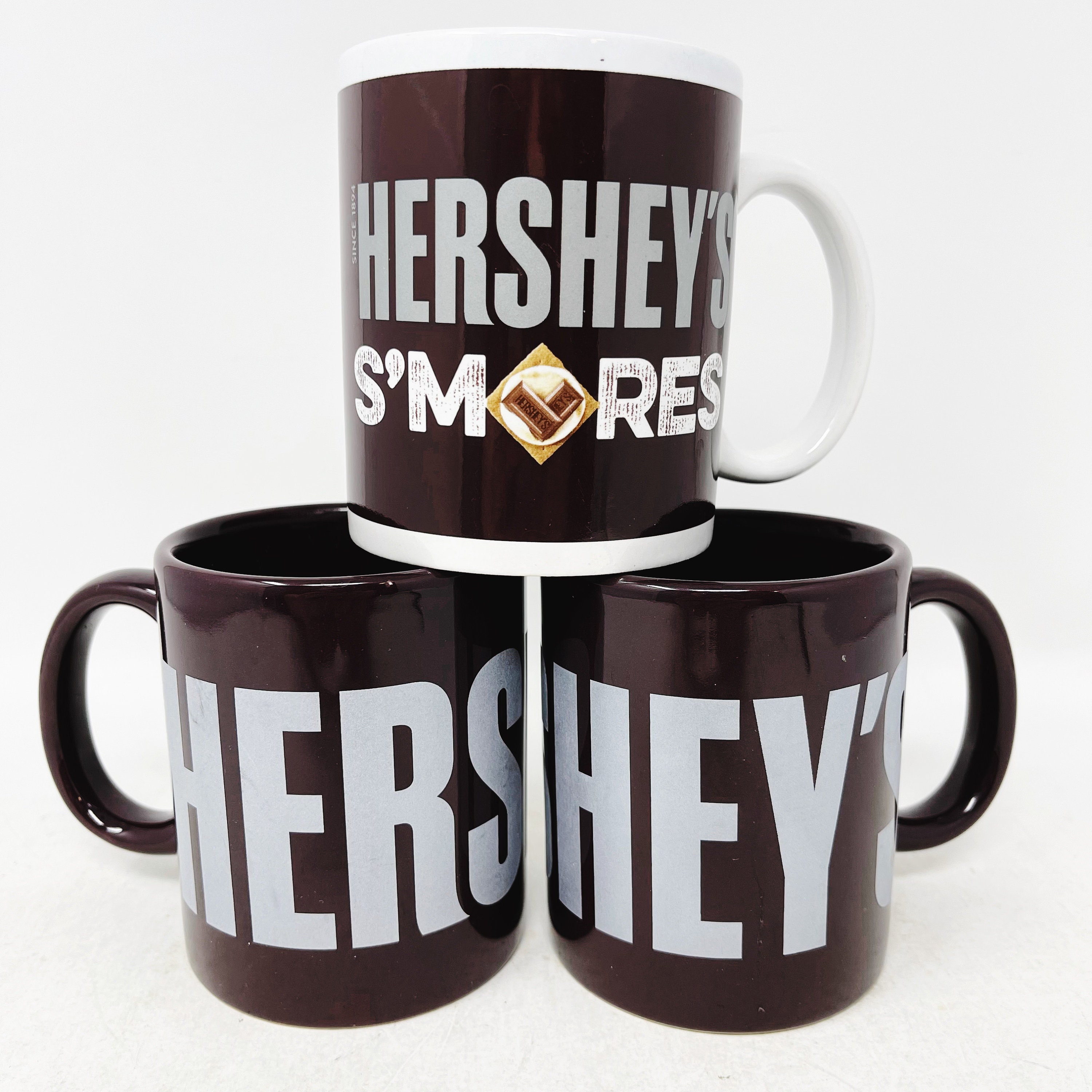 (2) Hershey's Chocolate Coffee Cup Mug Large Vintage Style Christmas 32 oz.