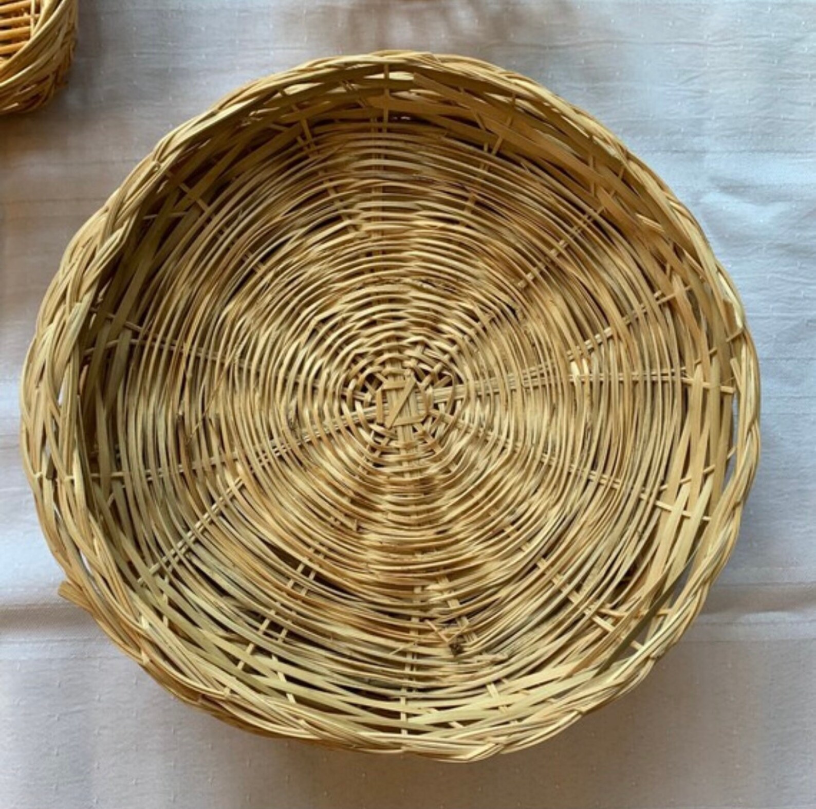 Vintage Rattan Plates 10 Chargers You Pick Color Etsy