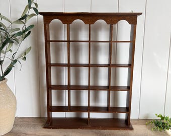 Vintage Curio Shelf | Wood Miniature Display | Trinket Wall Shelf | Collectible Display | Cottagecore Decor | English Country Wall Decor