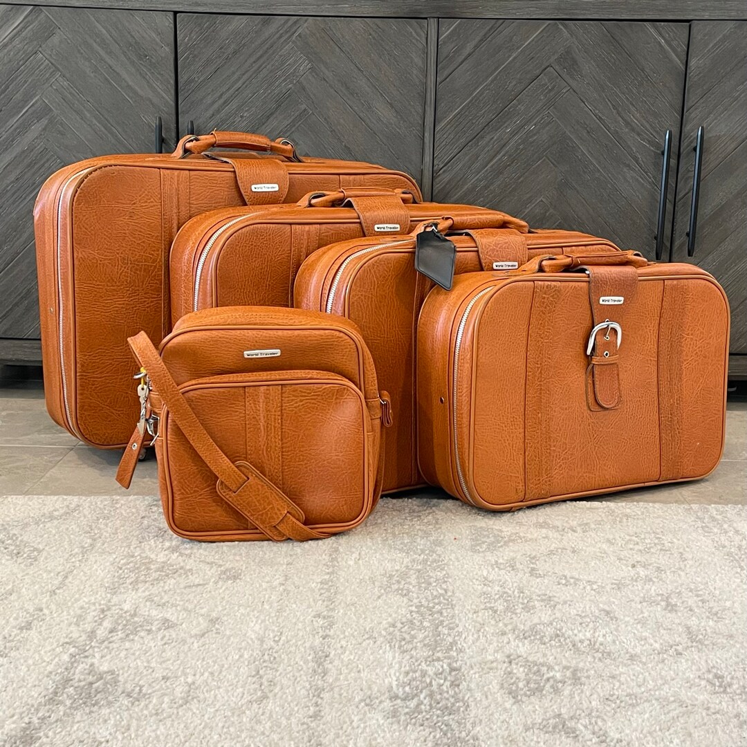Vintage Suitcase Set 1970s Set of 5 World Traveler Etsy