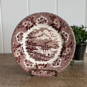 Brown Transferware Bread Plate | Johnson Brothers Rydal Water | English Ironstone Tableways | Cottage Decor | England