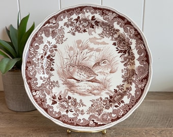 Spode Game Birds Dinner Plate | Copeland Spode Quail No 29 | Brown Transferware | English Country Decor | Cottagecore Wall Plate | Vintage