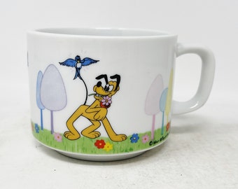 Vintage Pluto Mug - Vintage - Blue Bird - Trees - Disney - Made in Japan - Walt Disney Productions - Disney Mug - Tea - Coffee