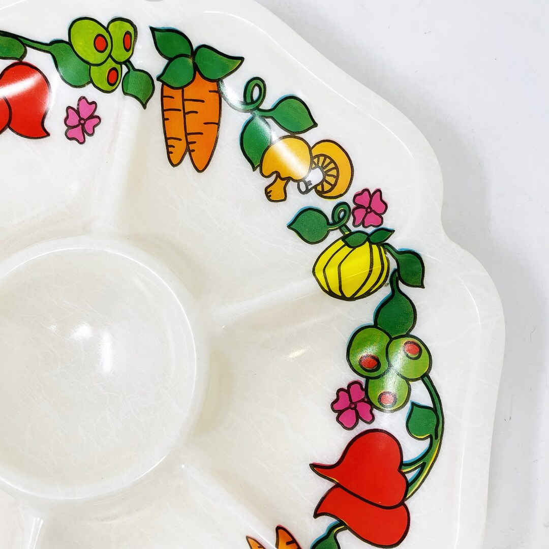 Divided Vegetable Tray Vintage Veggie Tray Plastic Vegetable Serving