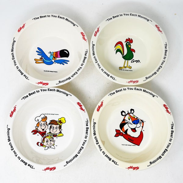 Kellogg's Cereal Bowls - You Pick - VINTAGE - Melamine - Snap, Crackle, Pop - Toucan Sam - Tony the Tiger - Corny - Plastic - Cereal Bowls