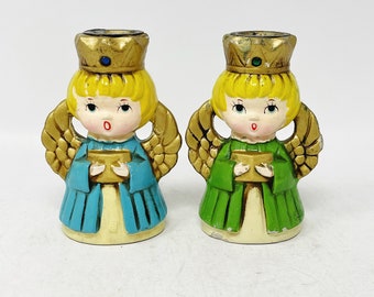 Ardco Angel Candle Holders - SEE DETAILS - Taper Candle Holders - Angel - Blue - Green - Holiday - Christmas