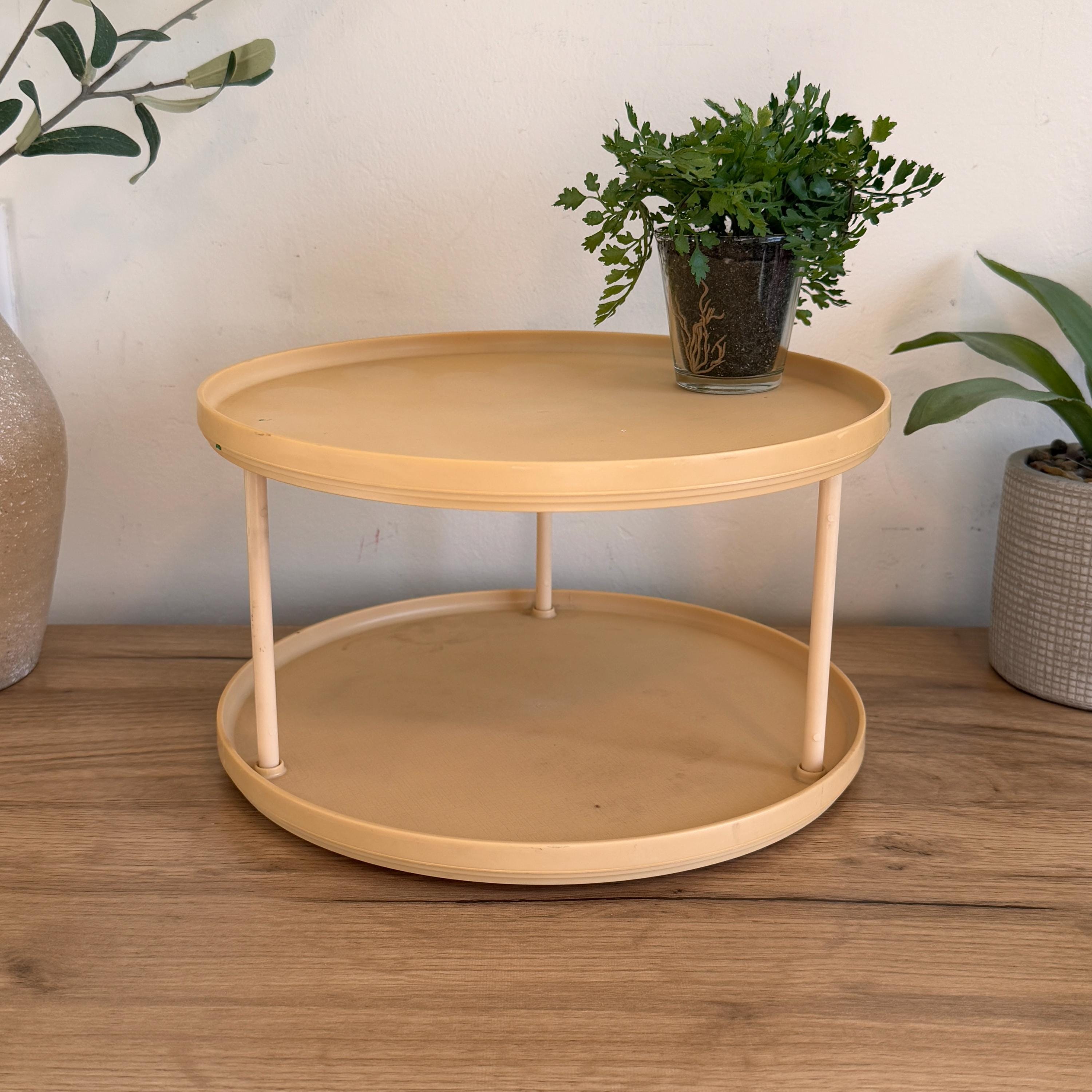Vintage Rubbermaid Lazy Susan | Two Tier Yellow Turntable