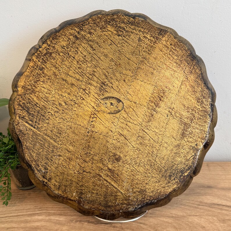 Vintage Florentine Tray | Italian Gilt Wood Tray | Hand Painted Gold ...