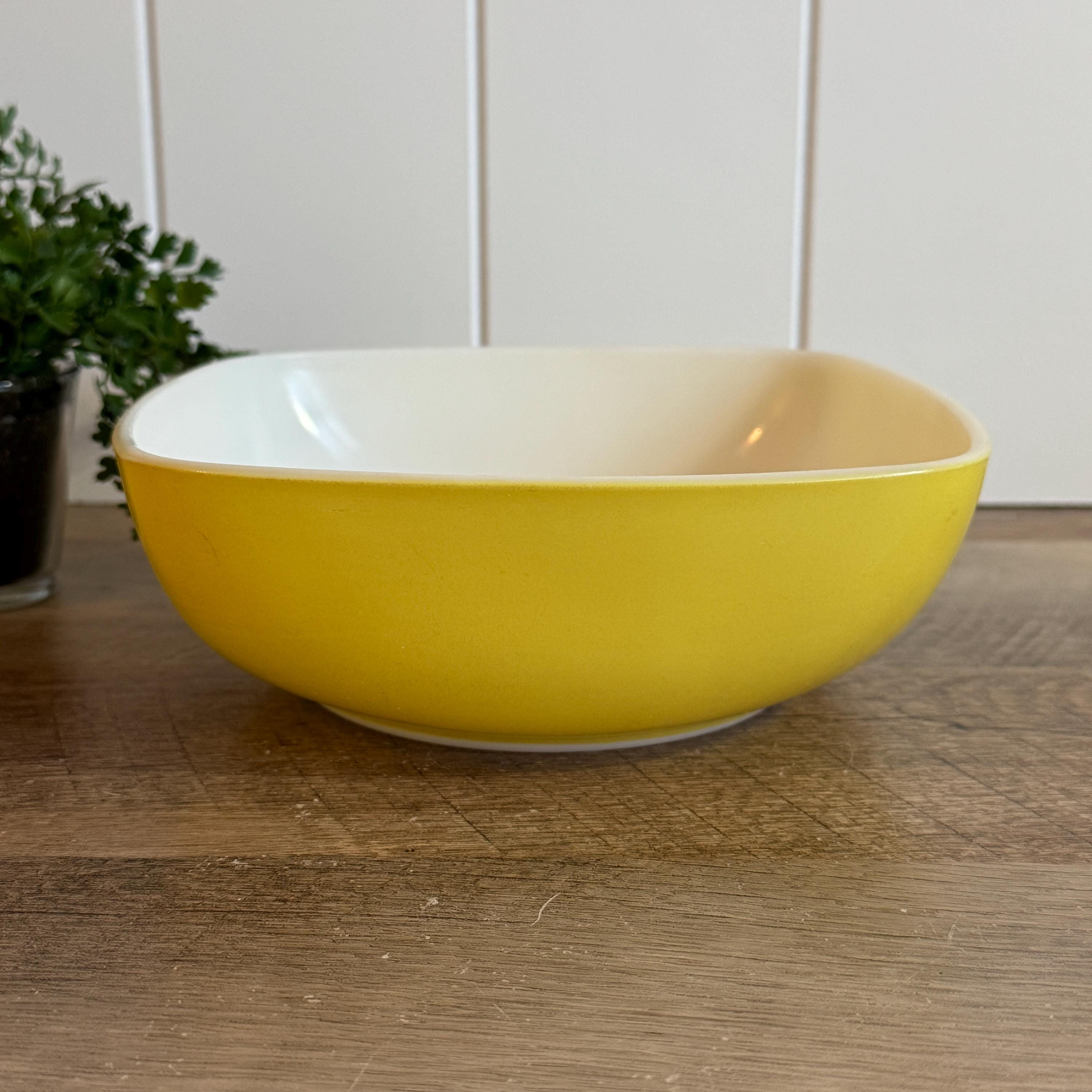 Pyrex Square Yellow Bowl - Etsy