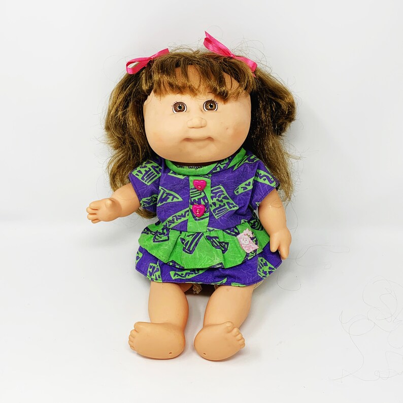 Cabbage Patch Doll Brown Hair Brown Eyes Lifelike Hair Etsy