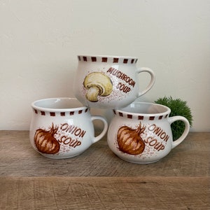 Vintage Soup Mug - Onion Soup Mug - Mushroom Soup Mug - Soup Bowl - 1970&#39;s - Bowl with Handle - Kitchen - Soup Lover - VINTAGE - Bowl