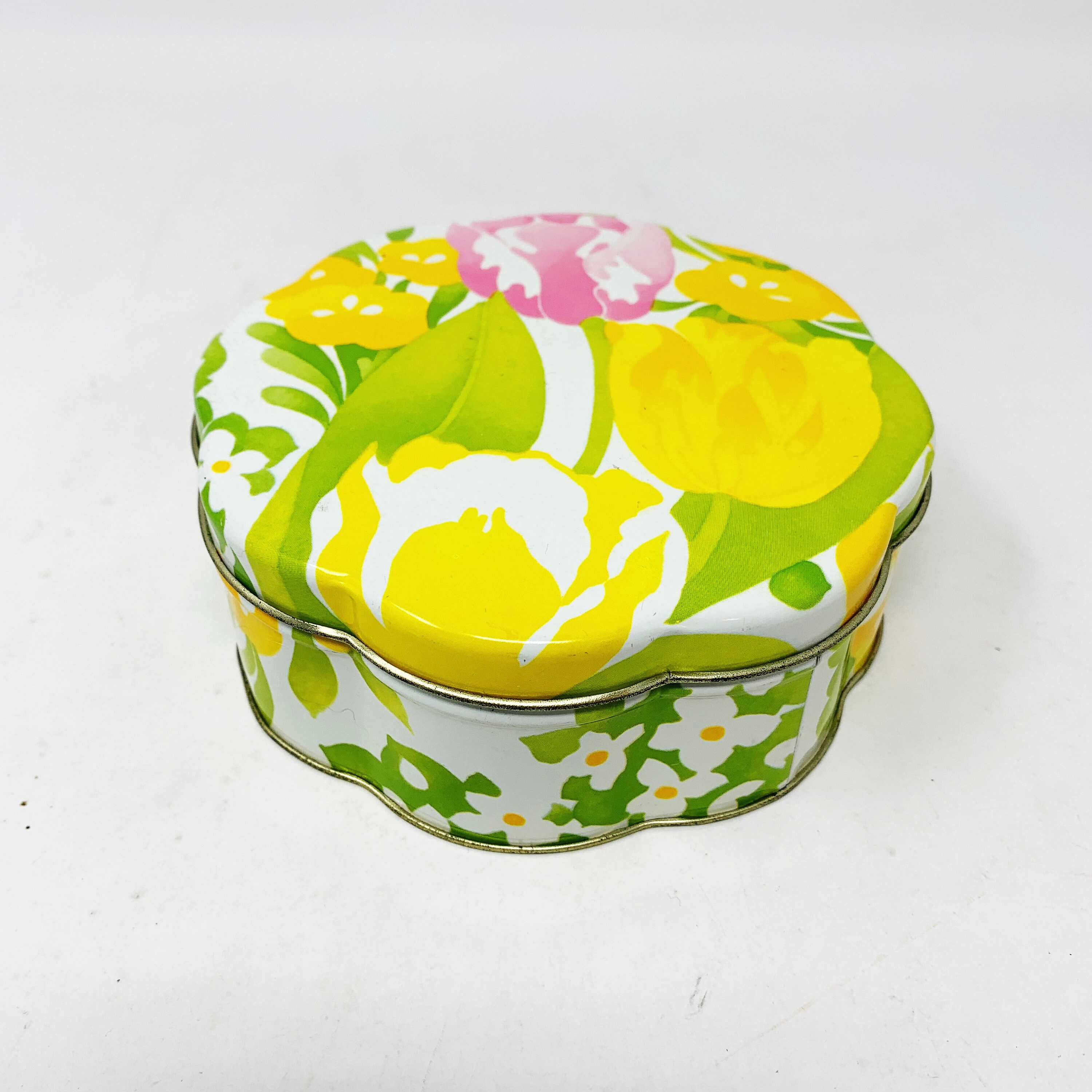 Vintage Tulip Tin Canister Floral Avon Tin Round Etsy