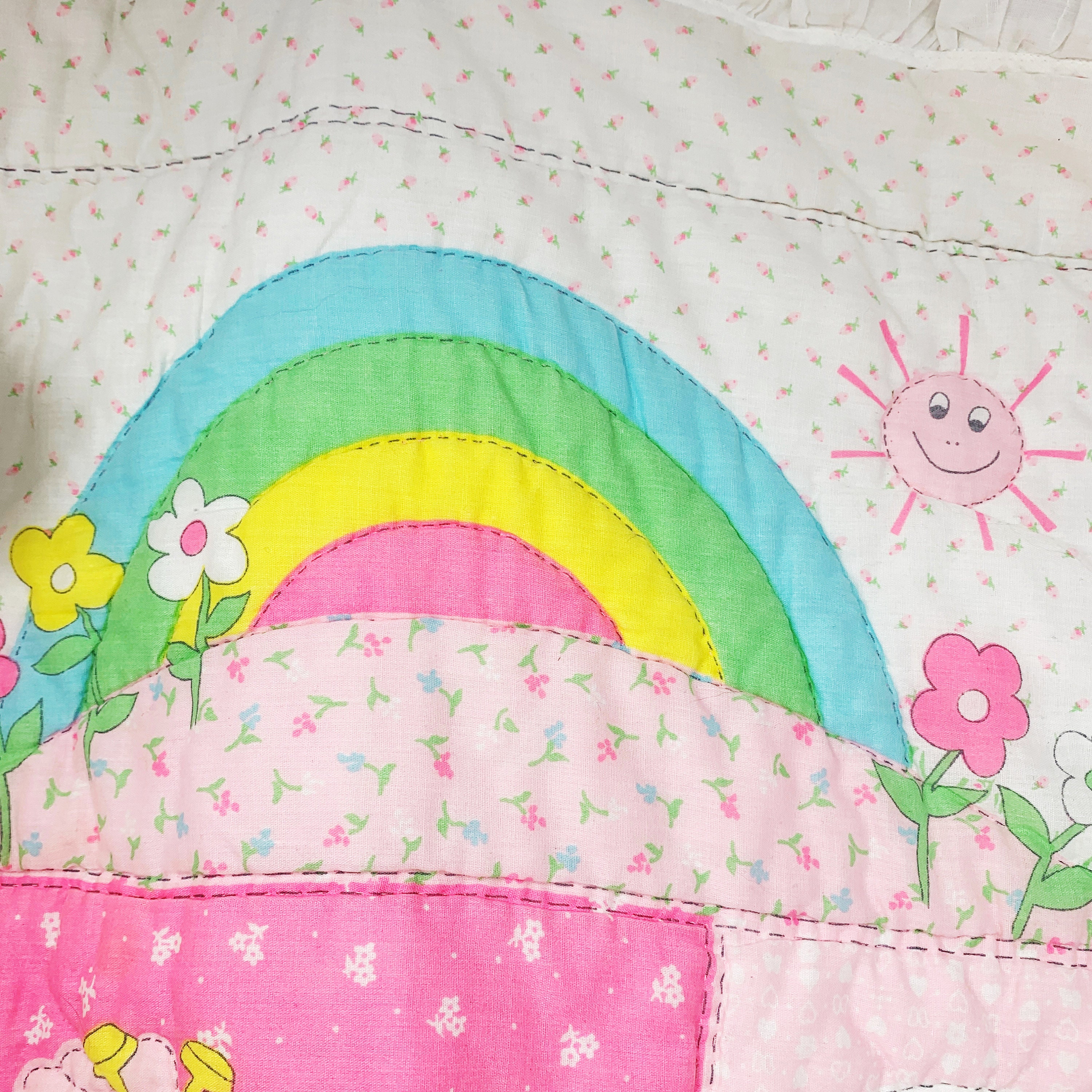 It's a Girl Quilt VINTAGE Pink Flowers Baby Blanket Etsy