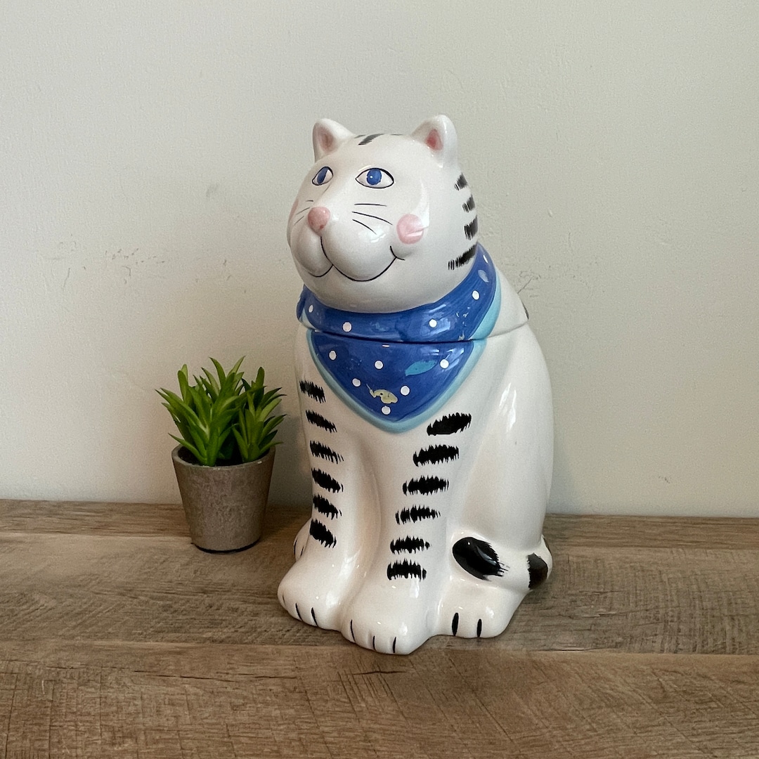 Cat Cookie Jar Coco Dowley Fat Cat Black and White Cat Cookie Jar Cat