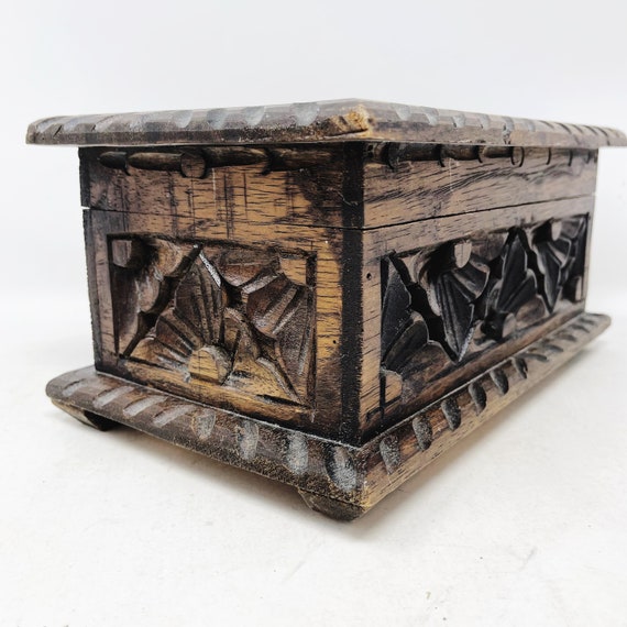 Carved Wooden Box - Trinket Box - Jewelry Box - V… - image 6