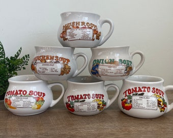 Vintage Soup Mugs - YOU PICK - Dat'l Do It - Mushroom, Chicken, Onion, Tomato - Vegetable - Soup Mug - Soup Bowl - Ceramic - Mug - Vintage