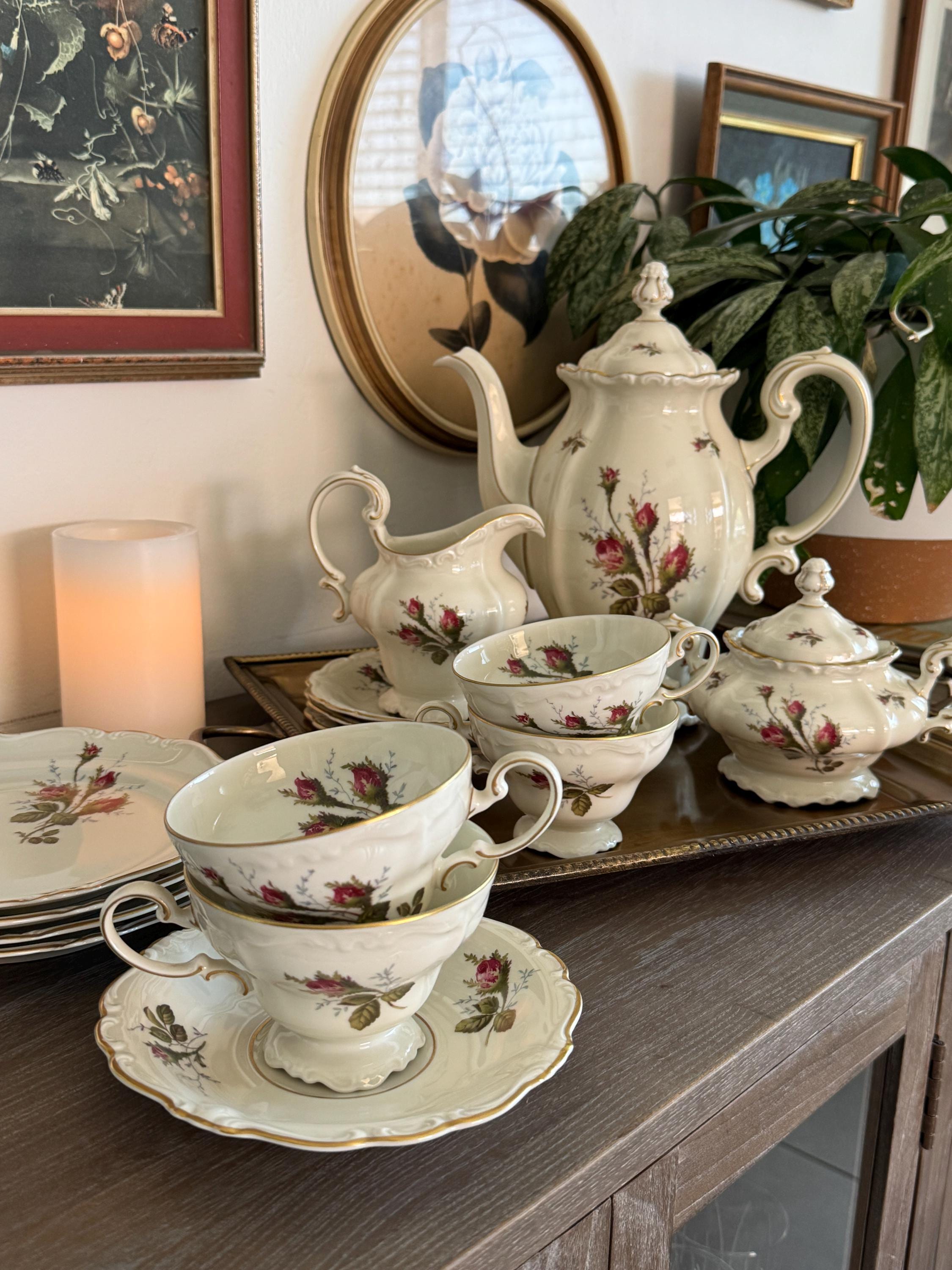 Vintage China Set Rose - Etsy