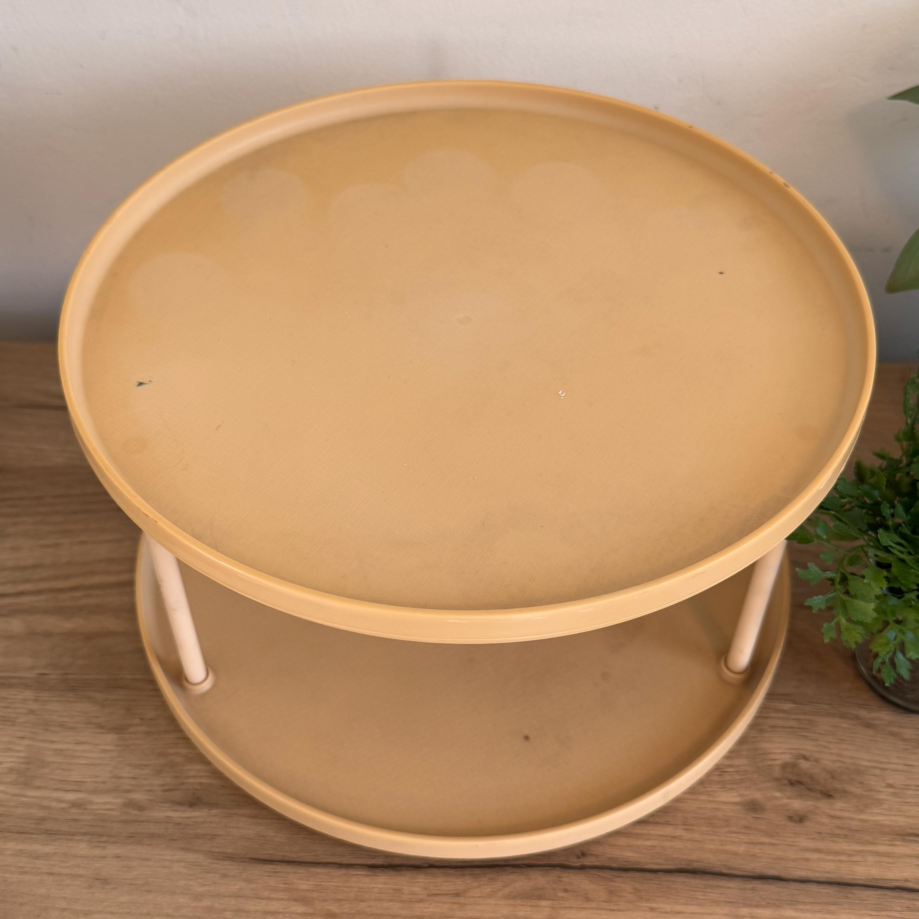 Vintage Rubbermaid Lazy Susan | Two Tier Yellow Turntable