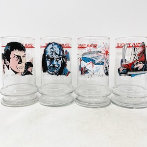 Star Trek Glasses - Star Trek III - 1984 - Taco Bell - Spock - Lord Kruge - Enterprise - Fal-Tor-Pan - Glasses - Tumblers