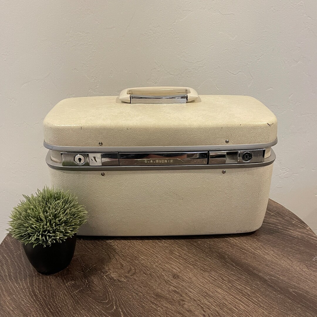 Vintage White Train Case Samsonite Horizon Travel Case Etsy