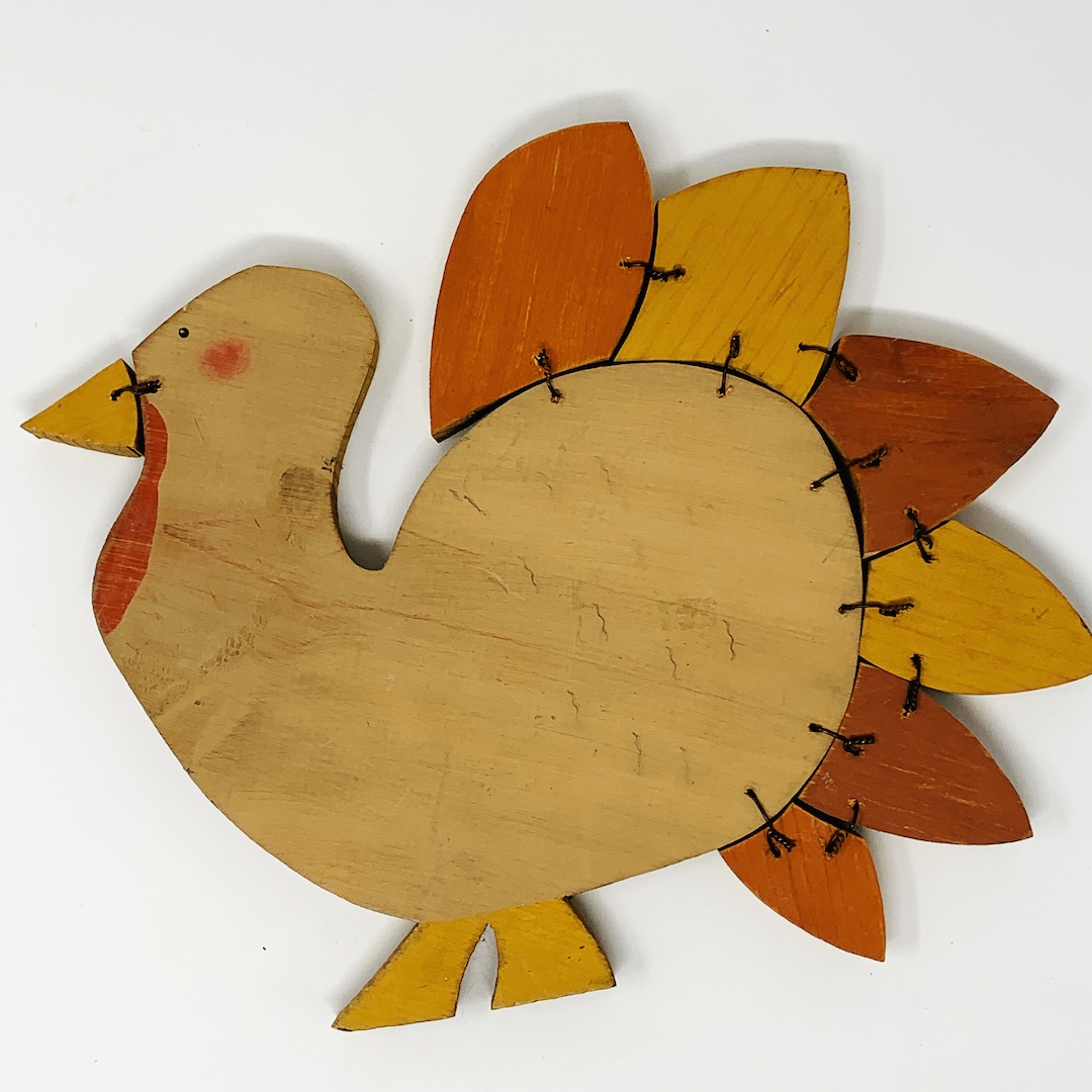 Wooden Turkey Trivet Thanksgiving Decor Centerpiece Fall Etsy