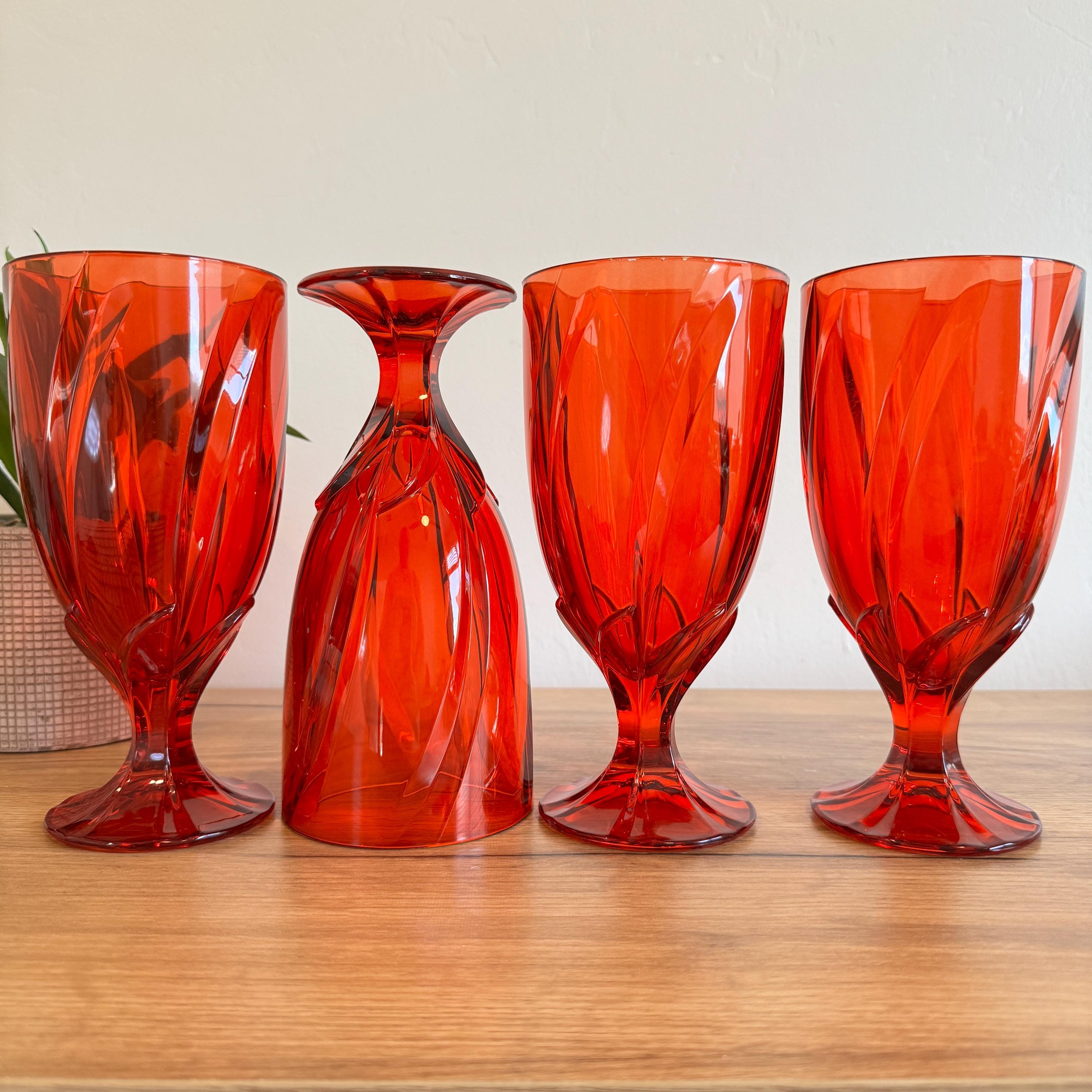 Noritake Red Glasses - Etsy