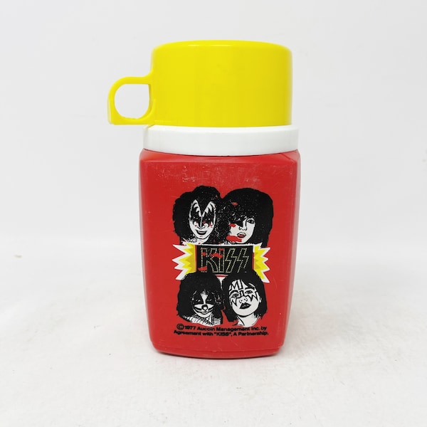 KISS Thermos - RARE - Vintage - Red - 1977 - 1970's - Kiss - King-Seeley - Lunch Box Thermos