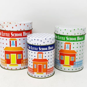 School House Canister Set the Little School House Set of 3 Tin