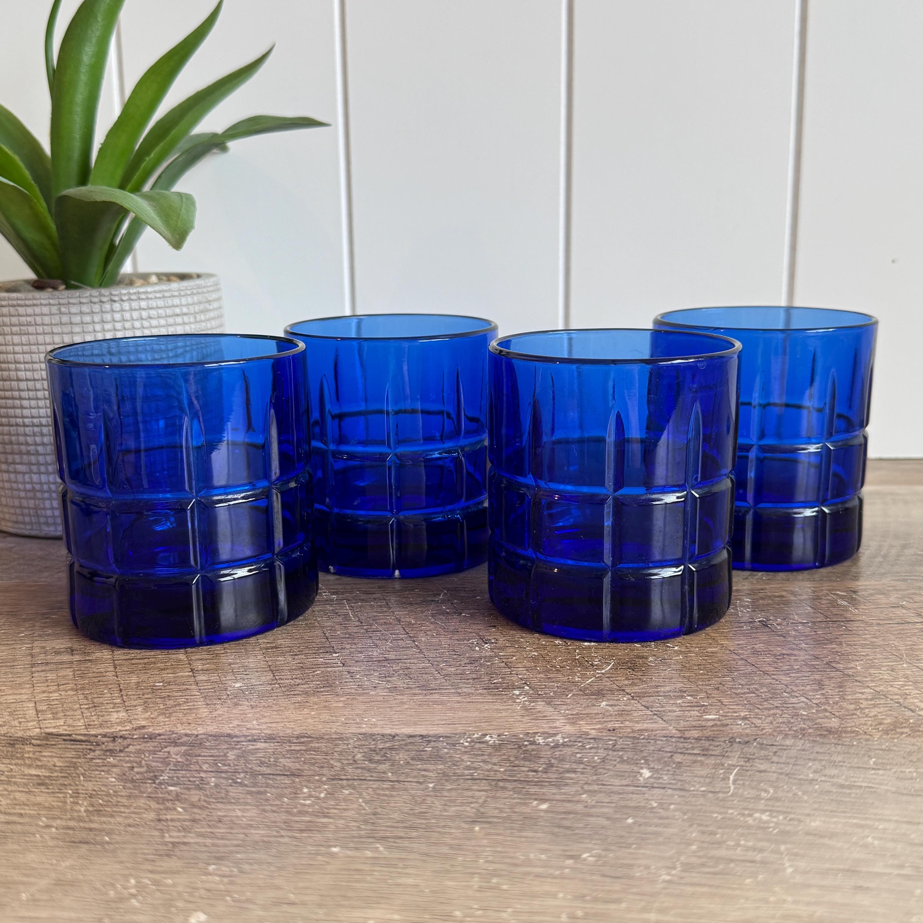 Anchor Hocking Cobalt Blue Water Glass - Etsy