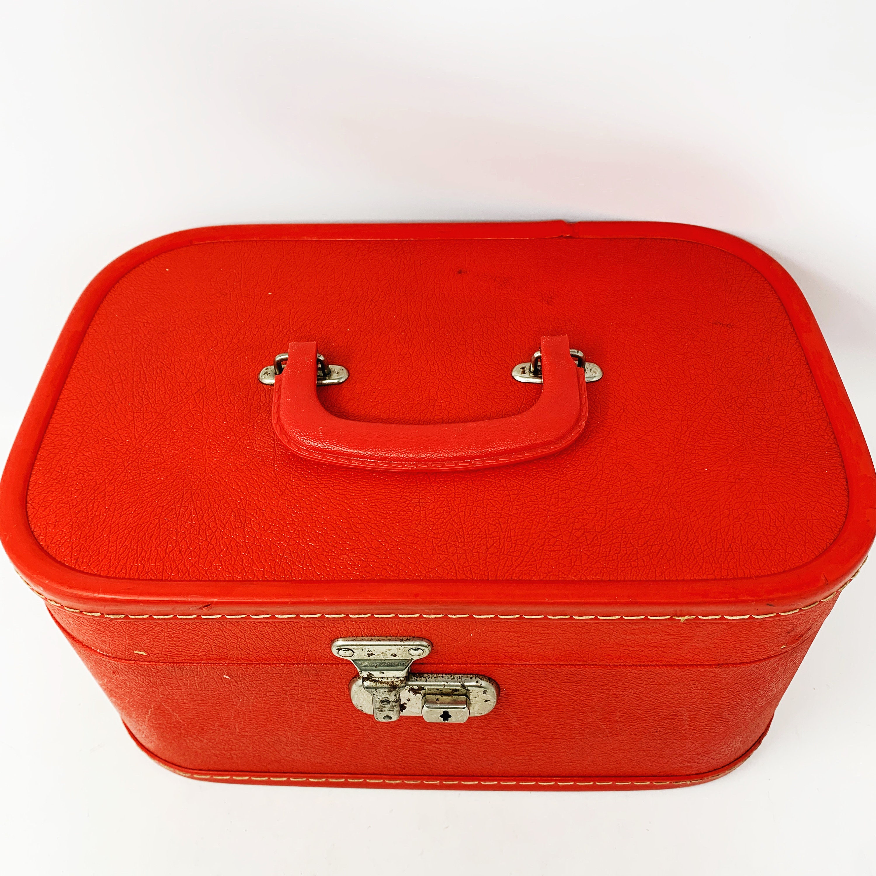 Vintage Train Case Red Train Case Beautiful Bright Red Etsy