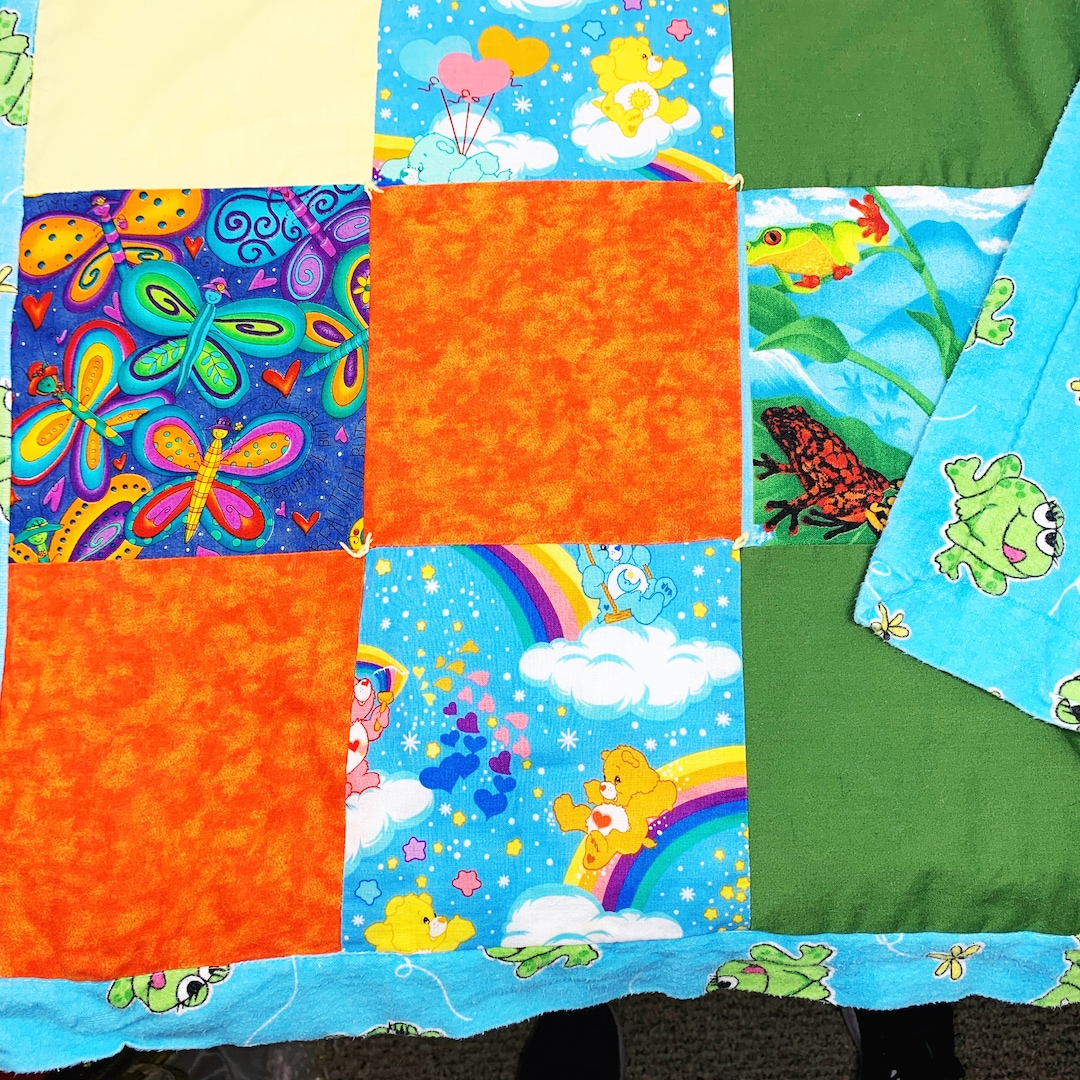 Care Bears Quilt VINTAGE Baby Blanket Bedding Hugs Etsy