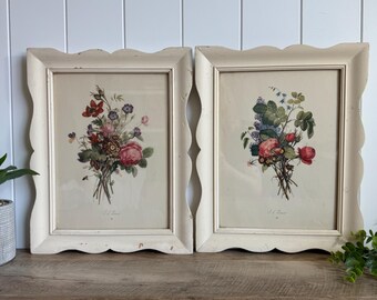 Vintage Botanical Wall Art | CHOICE of Framed J.L. Prevost Floral Prints | French Cottage Decor | 15x12 | Shabby Chic Garden Artwork
