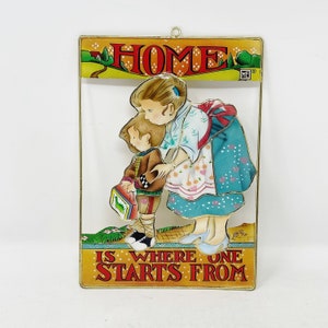 Mary Engelbreit Wall Art - Suncatcher - Home is Where One Starts From - Mom - Wall Hanging - Stained Glass - Wall Art - Mary Engelbreit