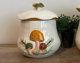 Vintage Mushroom Canisters - YOU PICK - 1970s - Arnel's - Ceramic - MCM - Mid-Century - Kitchen Canisters