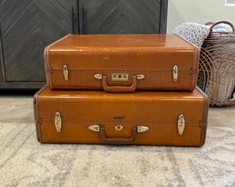 Vintage Suitcase - YOU PICK - Samsonite - Shwayder - Streamlite - Brown - Leatherette - Vintage Luggage - Stacked Suitcases - Suitcase Decor