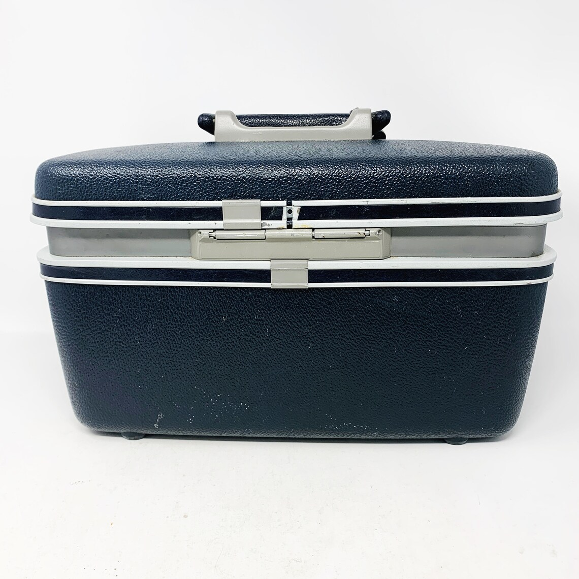 Vintage Samsonite Travel Case Train Case Navy Blue Etsy