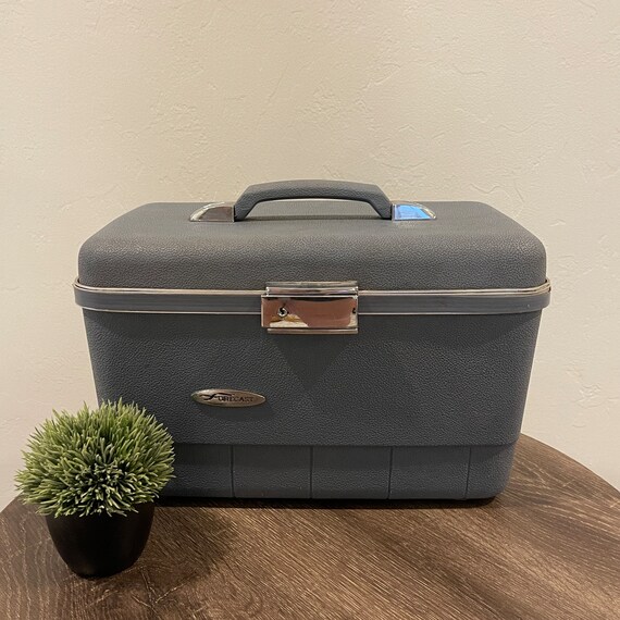 Vintage Train Case Blue Train Case Forecast Blu… Gem