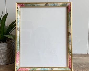 Vintage 8x10 Floral Picture Frame | Viva Roma Italian Design | Brass Tone Frame | Cottagecore Decor | Grandmillennial Style