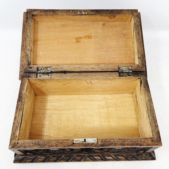 Carved Wooden Box - Trinket Box - Jewelry Box - V… - image 10