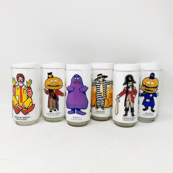 Vintage Mcdonalds glasses 1970s Ronald Mcdonald McDonalds land lot of 2