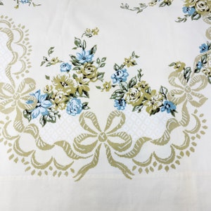 Vintage Twin Flat Sheet | JCPenney | Fashion Manor | Blue Floral | Percale | Penn-Prest | Shabby Chic Bedding