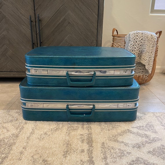 Vintage Blue Suitcases - YOU PICK - Samsonite - F… - image 1